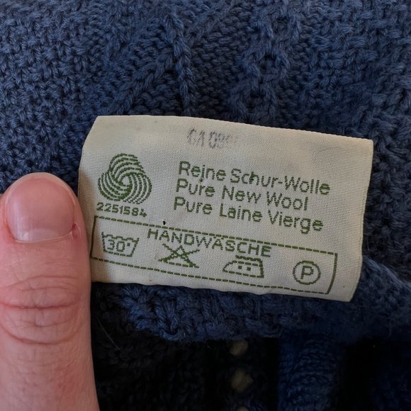 Vintage Austrian Cable Knit Wool Oversized Cardigan Sweater Nordic Scandinavian - Picture 7 of 9